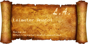 Leimeter Anatol névjegykártya